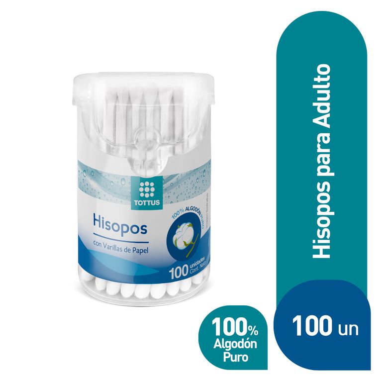 Hisopos Papel Tottus Adulto Envase 100 Und