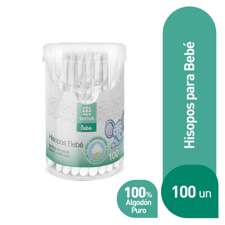 Hisopos Papel Tottus Bebé Envase 100 Und