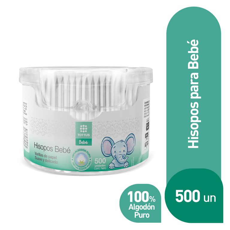 Hisopos Papel Tottus Bebé Envase 500 Und