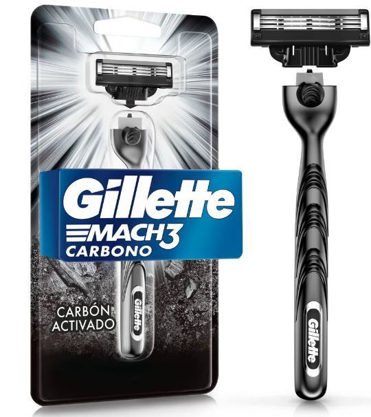 Máquina de Afeitar Gillette Mach3 Carbono Empaque 1 Und