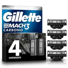 GILLETTE - Cartucho de Afeitar Gillette Mach3 Carbono Empaque 4 Und