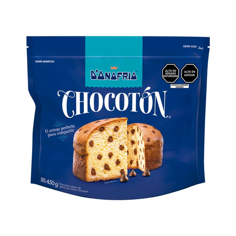 Bizcocho Donofrio Chocotón con Gotas de Chocolate Bolsa 450 g