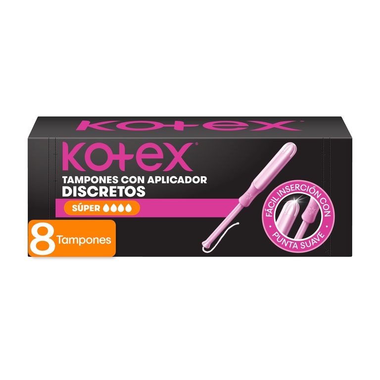 Tampón Kotex Sport Súper con Aplicador Caja 8 Und