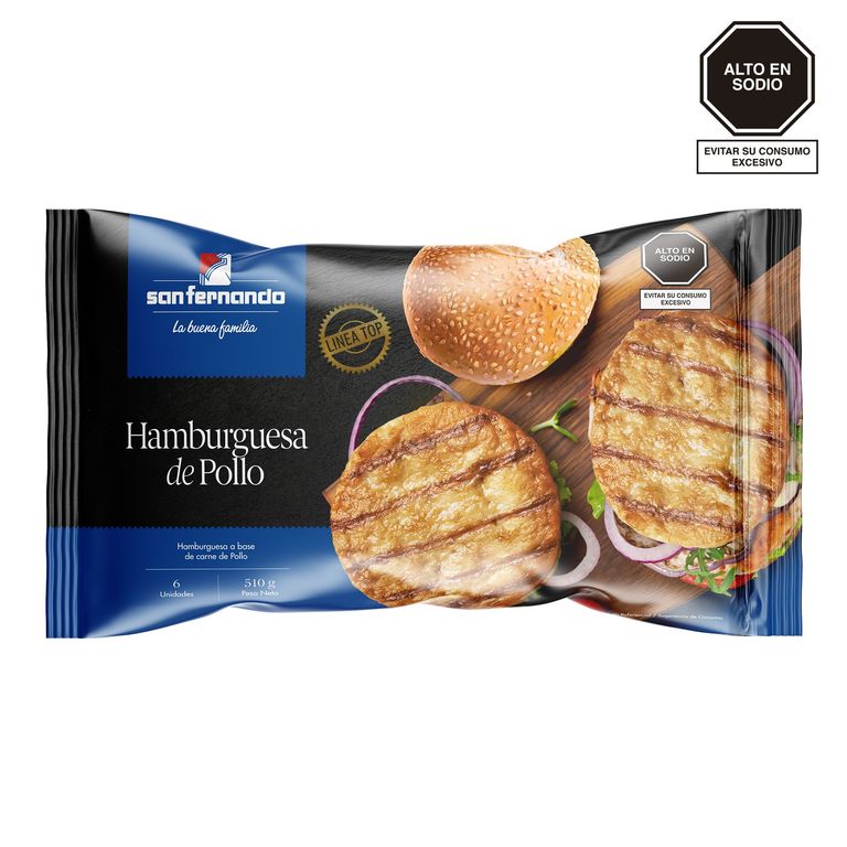 Hamburguesa de Pollo San Fernando Empaque 510 g
