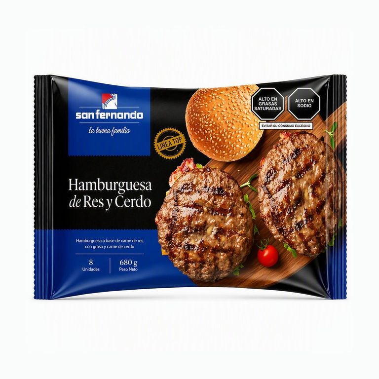 Hamburguesa de Res y Cerdo San Fernando Empaque 680 g