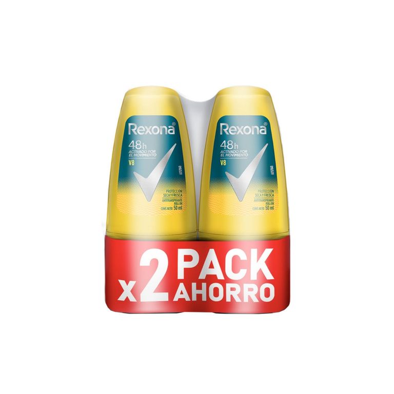 Antitranspirante Roll On Rexona Men V8 Empaque 2 Und