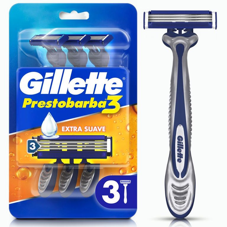 Máquina de Afeitar Gillette Prestobarba3 Extra Suave Empaque 3 Und