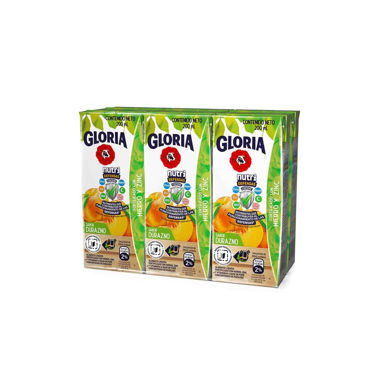 Bebida Gloria Durazno Sixpack Caja 200 mL