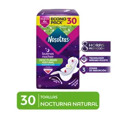 NOSOTRAS - Toallas Higiénicas Nosotras Buenas Noches Empaque 30 Und