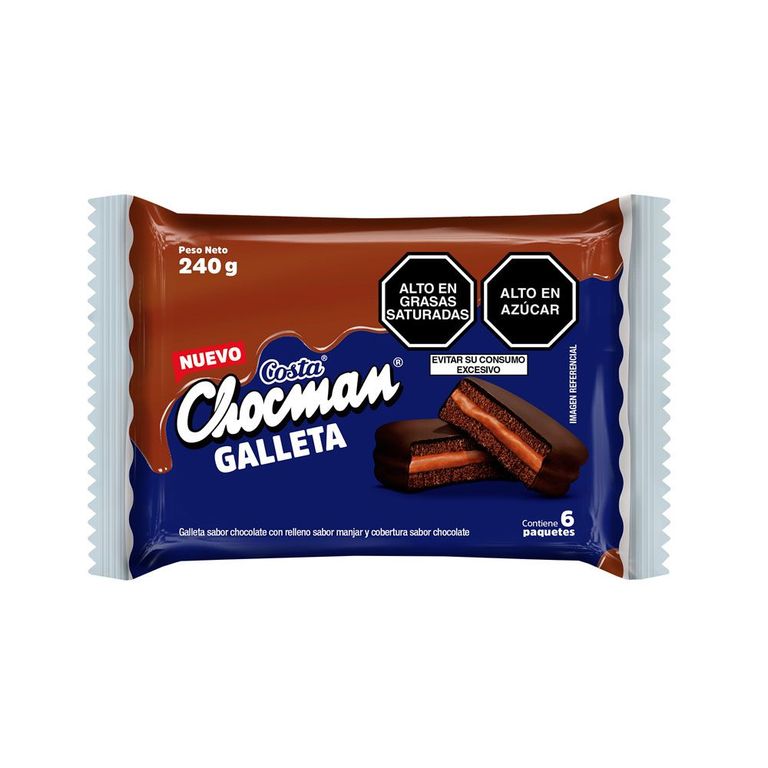 Galleta Costa Chocman Chocolate Sixpack 240 g