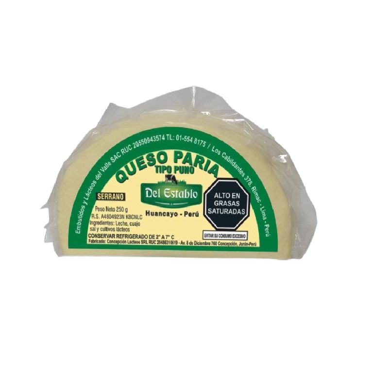 Queso Paria Tipo Puno Del Establo Empaque 250 g