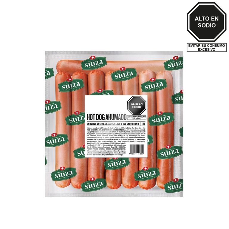 Hot Dog Ahumado Suiza Empaque 1 Kg