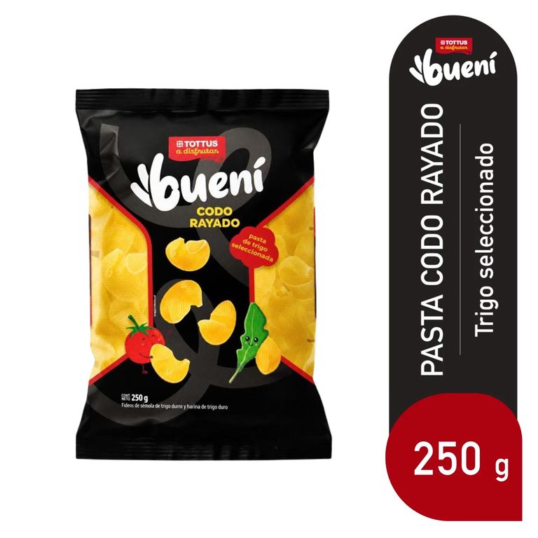 Pasta Tottus Codo Rayado Bolsa 250 g