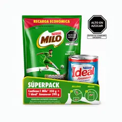 MILO - Pack Alimento Milo 350 g + Mezcla Láctea Ideal Amanecer 390 g