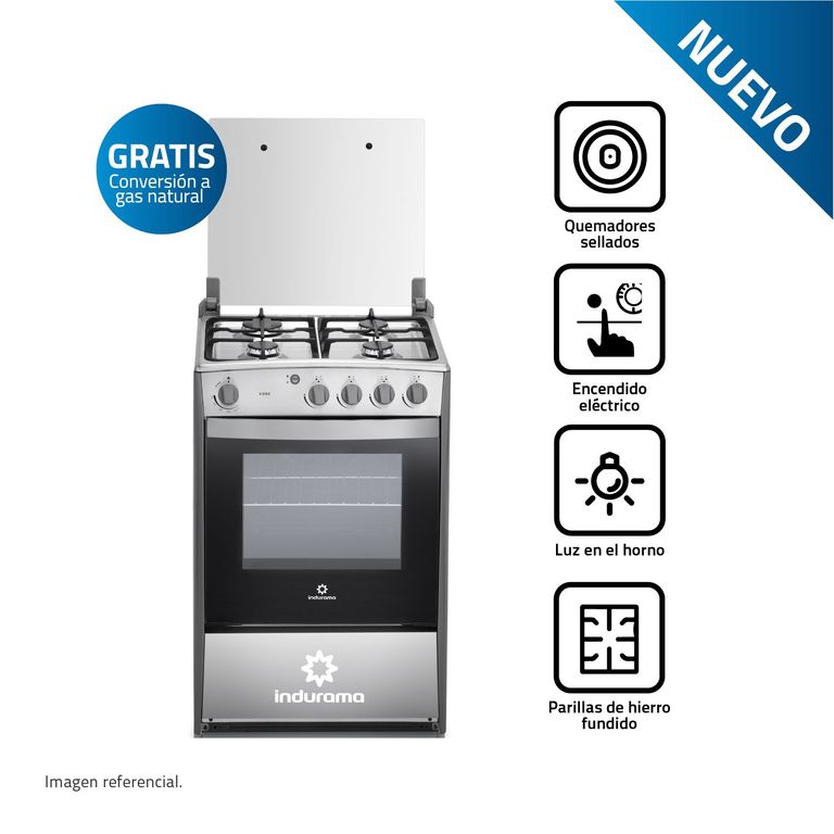 Cocina Gas Indurama Viena 4 Hornillas Cr