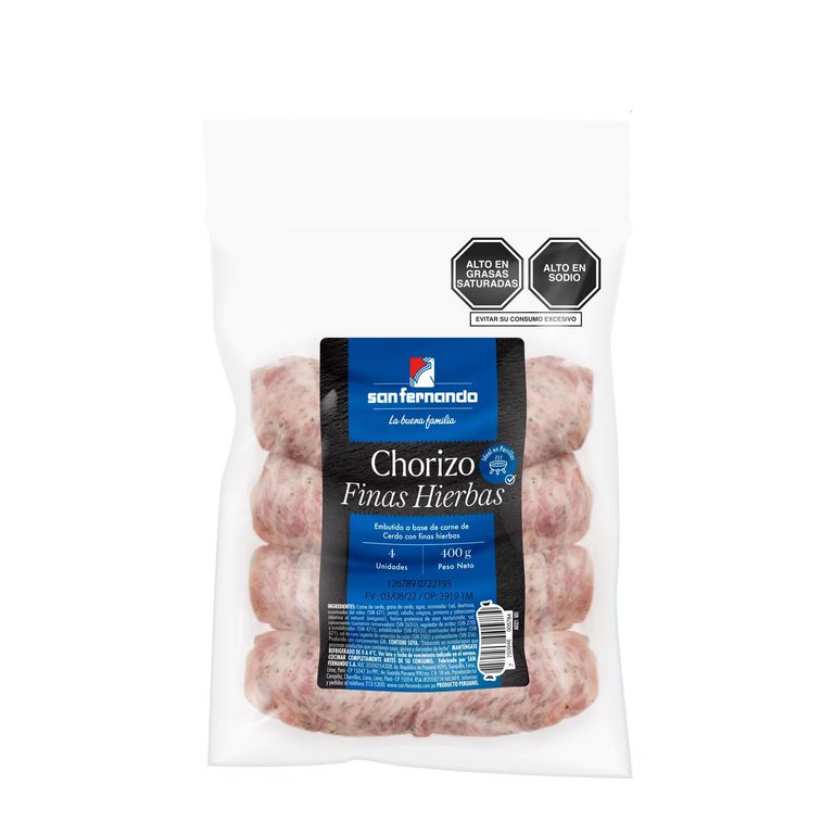 Chorizo Finas Hierbas San Fernando Empaque 400 g