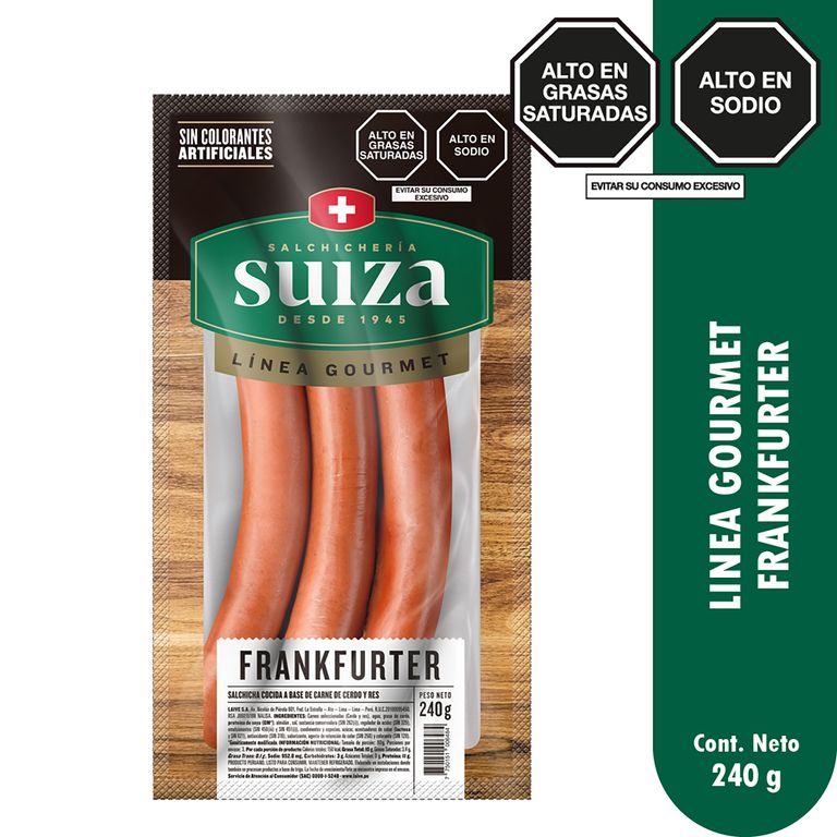 Salchicha Frankfurter Suiza Gourmet Empaque 240 g