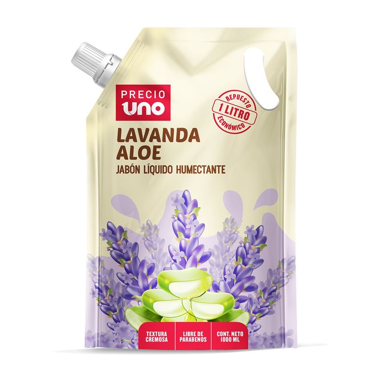 Jabón Líquido Humectante Precio Uno Lavanda Aloe Doypack 1 L