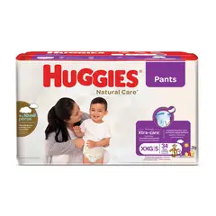 HUGGIES - Pañales Natural Care Pants Talla XXG Empaque 34 Und