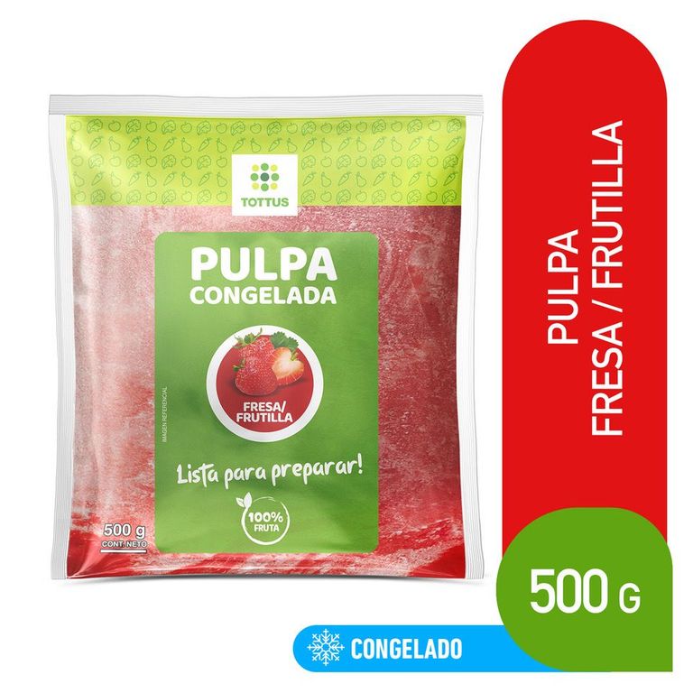 Pulpa de Fresa Congelada Tottus Empaque 500 g