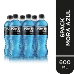 POWERADE - Rehidratante Powerade Mora Sixpack Botella 600 mL