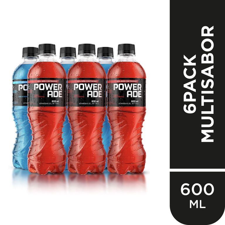 Bebida Rehidratante Powerade Multisabor Sixpack Botella 600 mL