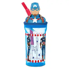 Avengers - Vaso Figurita 3D 360 mL Capitan America