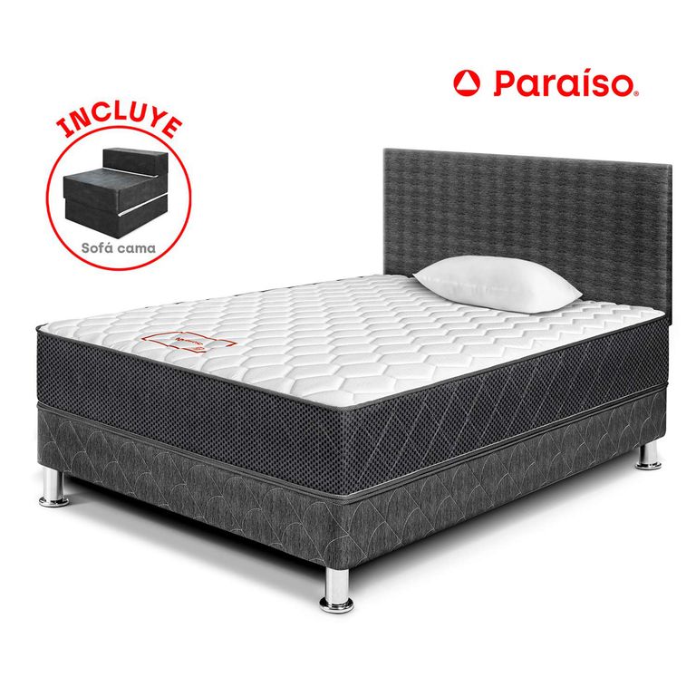 Dormitorio Majestic Gris 1.5 Plazas + Sofa Cama