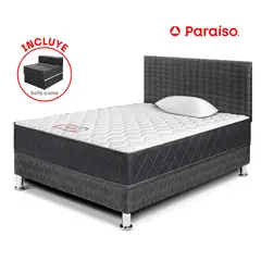 PARAISO - Dormitorio Majestic Gris 1.5 Plz + Sofá Cama