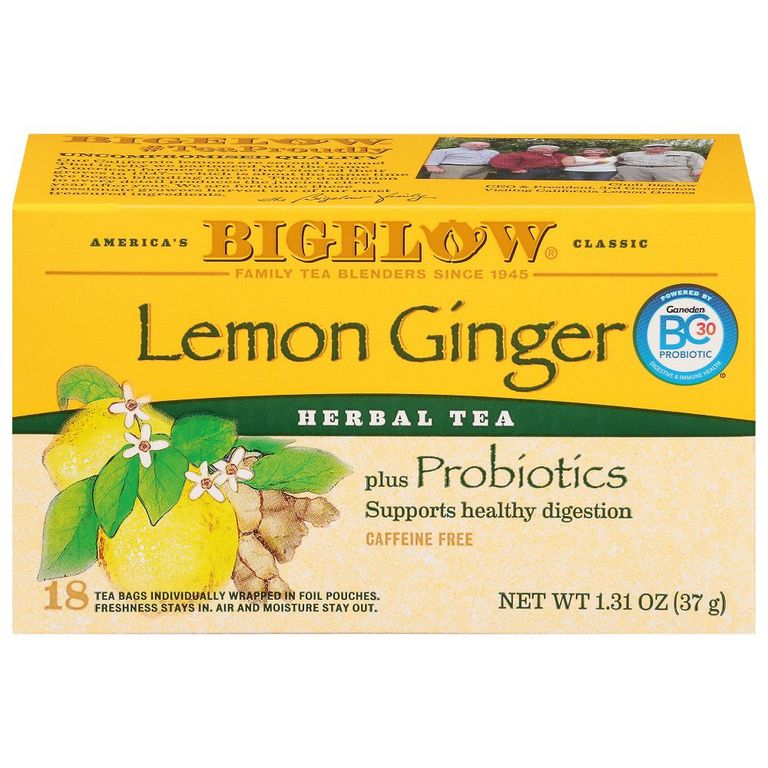 Té Lemon Bigelow Ginger Plus Probiotics Caja 18 Und