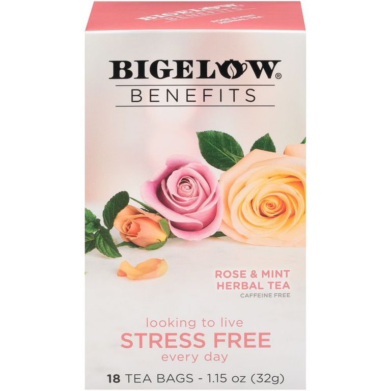 Infusión Herbal Bigelow Benefits Rosa y Menta Caja 18 Sobres