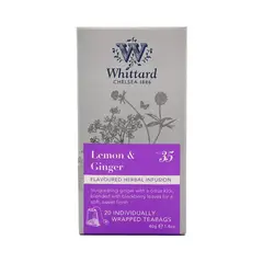 WHITTARD - Infusión Whittard Lemon & Ginger Caja 20 Sobres