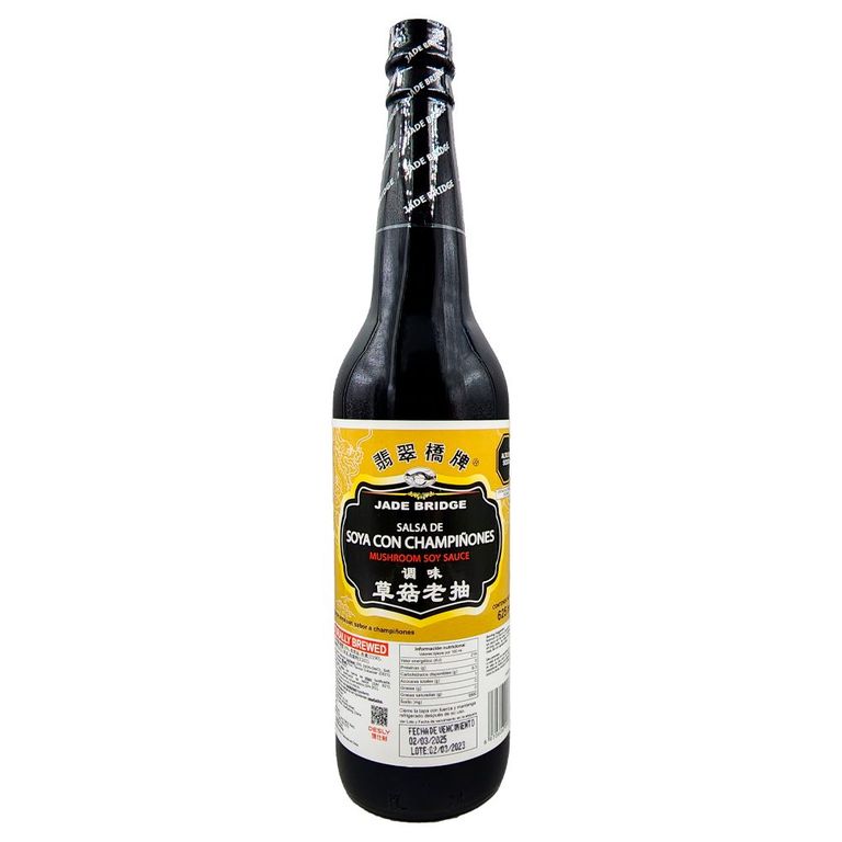 Salsa de Soya Jade Bridge con Champiñones Botella 625 mL