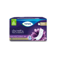 TENA - Toalla Higiénica Discreet Maxi Night Empaque 10 Und