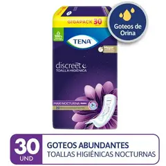 TENA - Toalla Higiénica Discreet Maxi Night Empaque 30 und