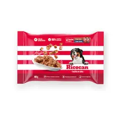 RICOCAN - Trocitos En Salsa Carne Y Cordero Pack 4 Pouches 100 g