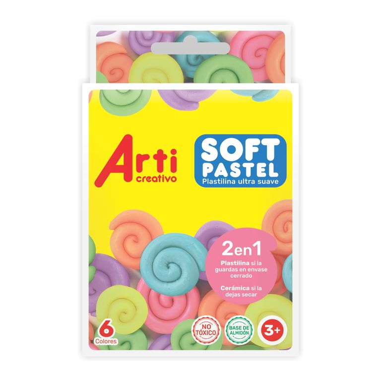 Plastilina Arti Creativo Soft Pastel Caja 6 Und