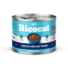 RICOCAT - Alimento Húmedo Gatos Adultos Ricocat Trozos Pescado Lata 190 g