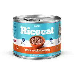 RICOCAT - Alimento Húmedo Gatos Adultos Ricocat Trozos Pollo Lata 190 g
