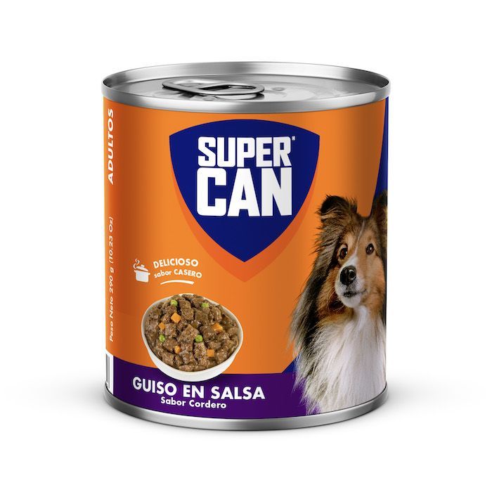Alimento Húmedo Perros Adultos Supercan Guiso Cordero Lata 290 g
