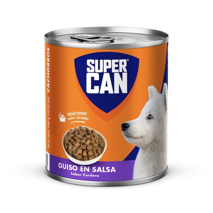 Alimento Húmedo Cachorros Supercan Guiso Cordero Lata 290 g