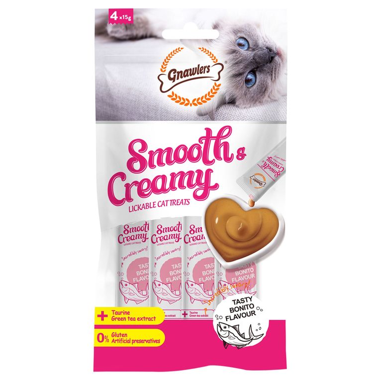 Premio para Gatos Gnawlers Smooth Bonito Empaque 4 Und