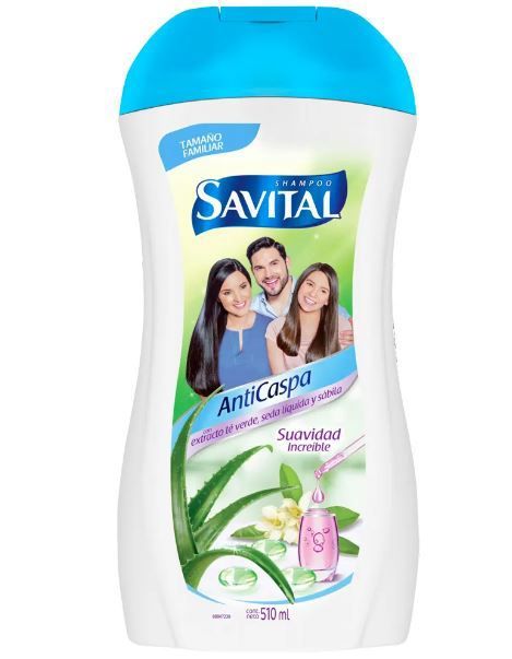 Shampoo Savital Anti Caspa Té Verde Botella 510 mL