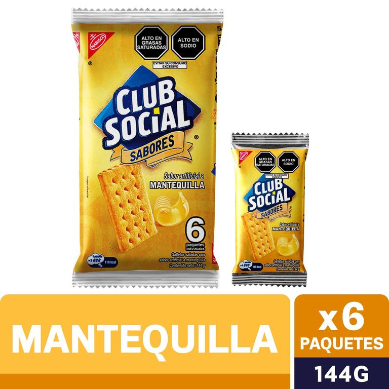 Club Social Mantequilla Empaque 6 Und