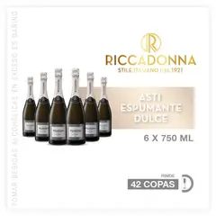RICCADONNA - Espumante Riccadonna Asti Caja 6 Botellas 750 mL