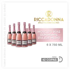 RICCADONNA - Espumante Riccadonna Rose Caja 6 Botellas 750 mL