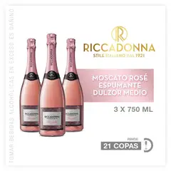 RICCADONNA - Espumante Riccadonna Rose Caja 3 Botellas 750 mL