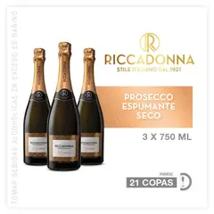 RICCADONNA - Espumante Riccadonna Prosec Caja 3 Botellas 750 mL