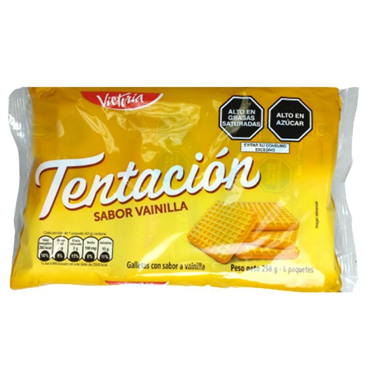 Galleta Tentación Vainilla Sixpack 258 g