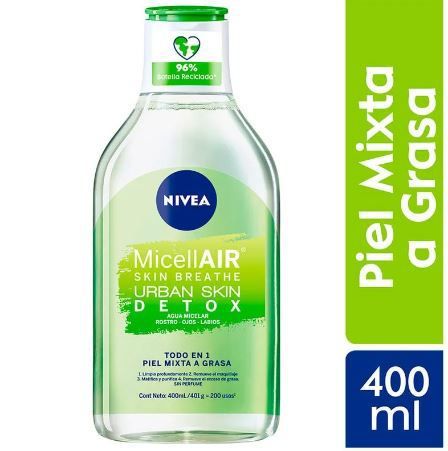 Agua Micelar Nivea Mate Piel Mixta a Grasa Envase 400 mL